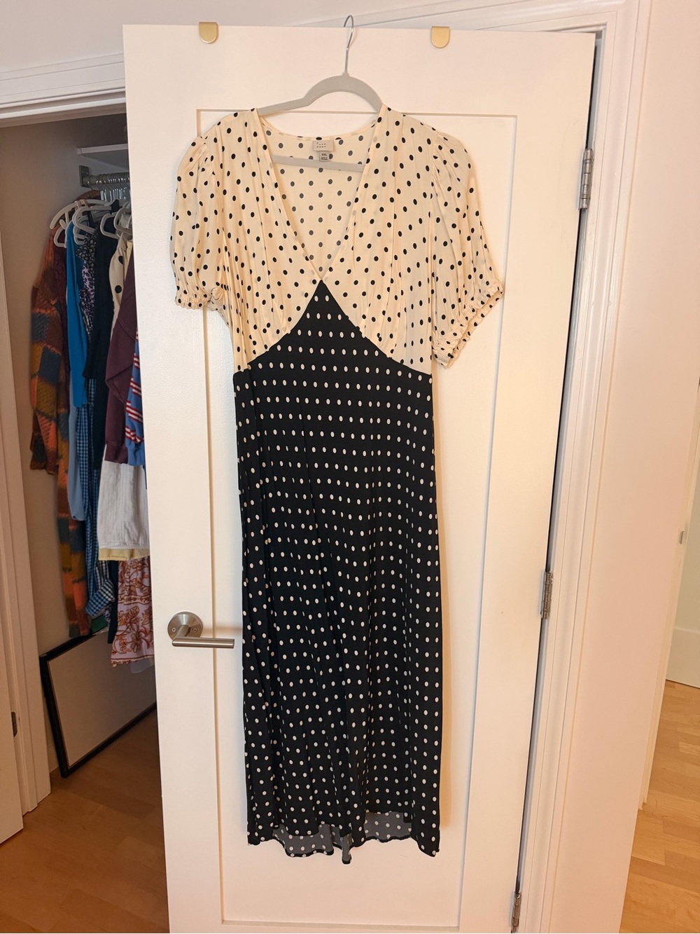 a new day Black & Cream Polka Dot Maxi Dress